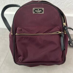 Kate Spade Large Nylon Laptop Backpack In Burgundy